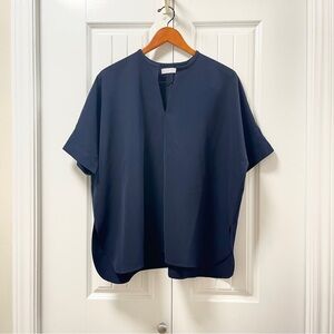 Oak + Fort Tunic Blouse Navy – XS